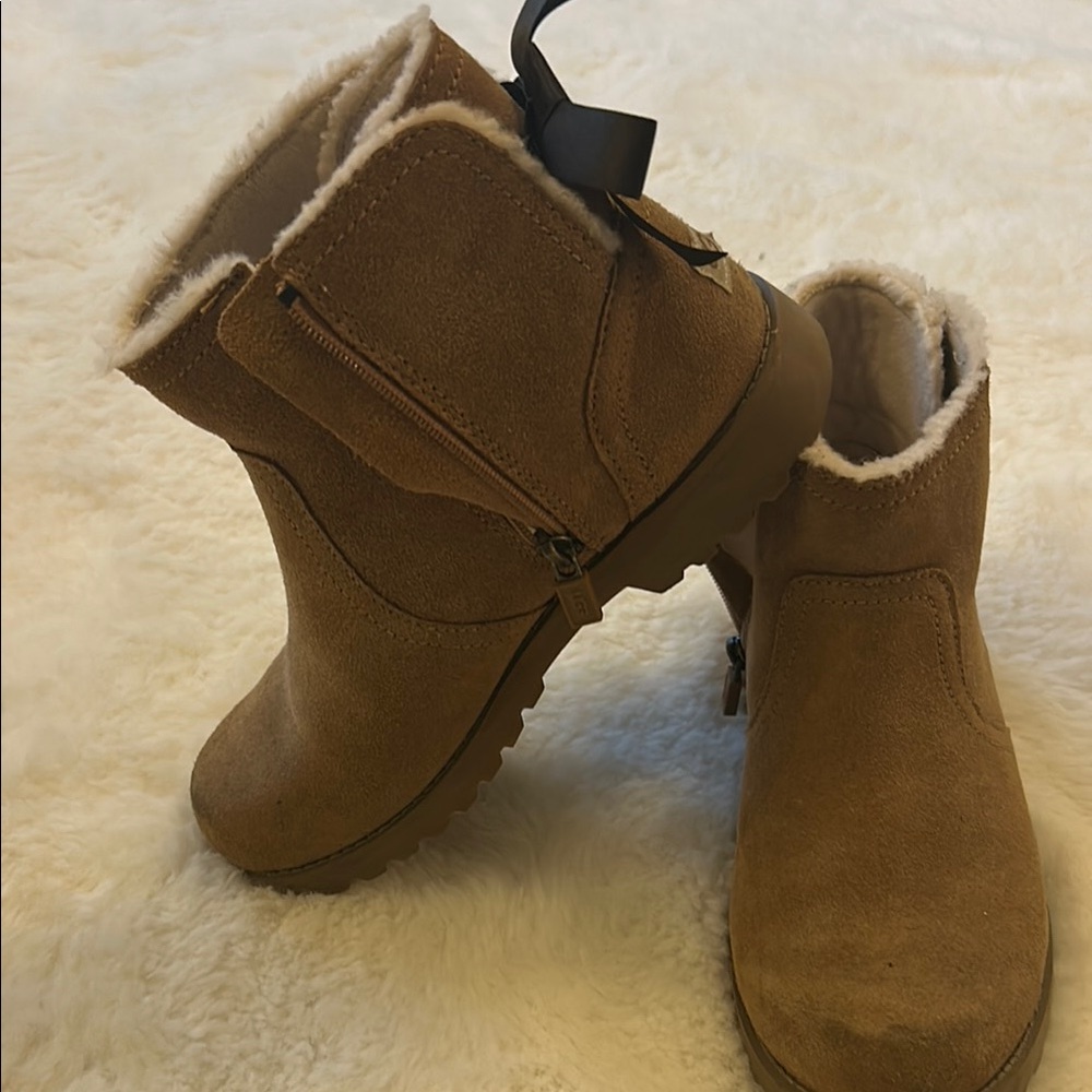 UGG Tan Ankle Boots with Suede Finish